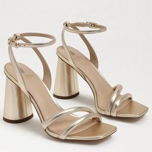Sam Edelman Kia Block Heels Sandals Gold Size 6.5